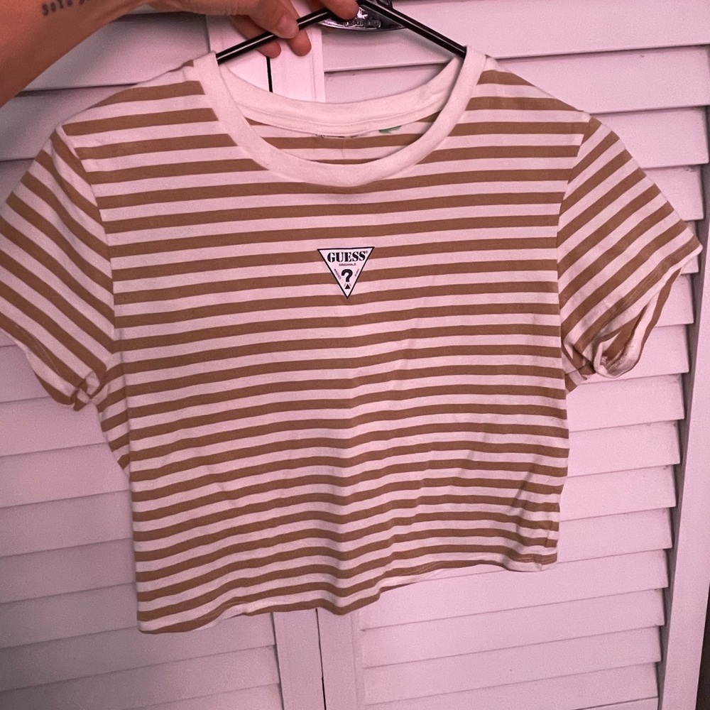 Guess striped crop top